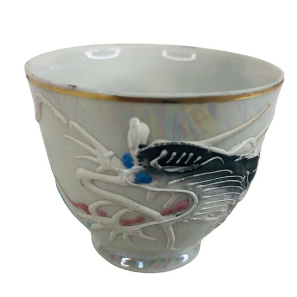 Lustreware Moriage Dragon Espresso Cup And Saucer Set 3 OZ Teacup Demitasse - Picture 2 of 11
